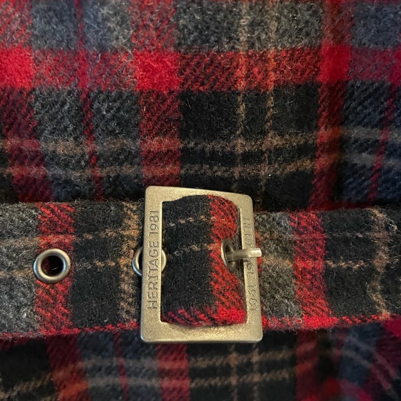 Heritage 1981 Red and Black Plaid Teddy Jacket - Picture 4 of 5